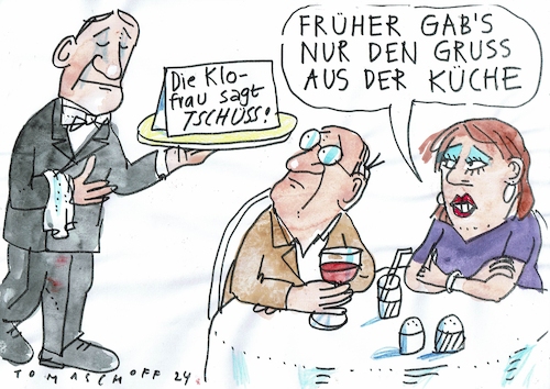 Cartoon: Gruß (medium) by Jan Tomaschoff tagged gastronomie,gastronomie