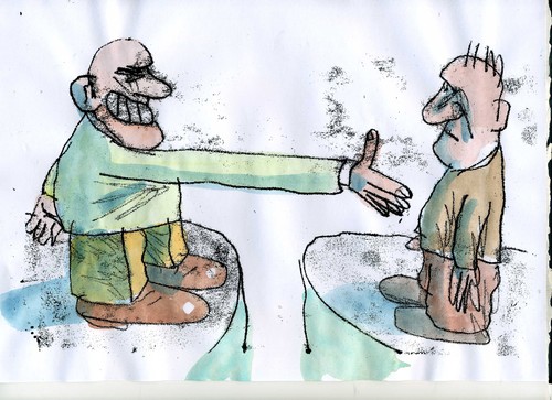 Cartoon: Hallo (medium) by Jan Tomaschoff tagged kommunikation,kommunikation