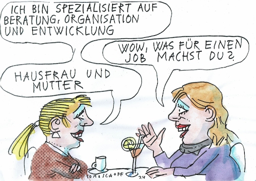 Cartoon: Hausfrau (medium) by Jan Tomaschoff tagged beruf,haushalt,erziehung,management,beruf,haushalt,erziehung,management