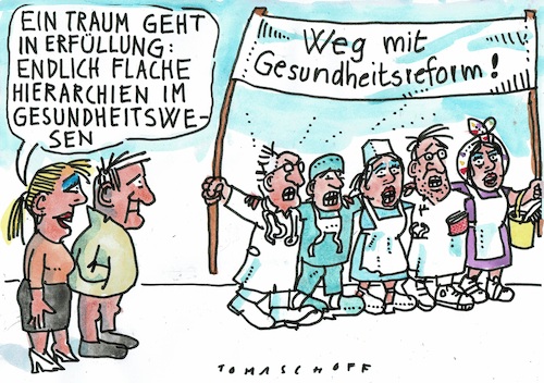 Cartoon: Hierarchie (medium) by Jan Tomaschoff tagged gesundheit,reform,sparen,gesundheit,reform,sparen