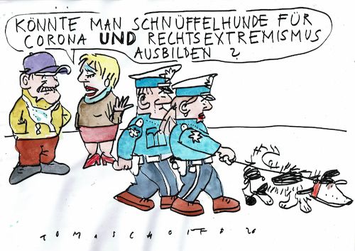 Cartoon: Hunde (medium) by Jan Tomaschoff tagged corona,rechtsextremismus,polizei,corona,rechtsextremismus,polizei