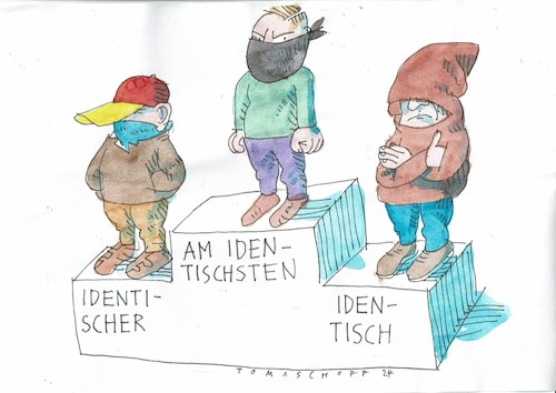Cartoon: Identität (medium) by Jan Tomaschoff tagged identität,rechtsradikale,identität,rechtsradikale