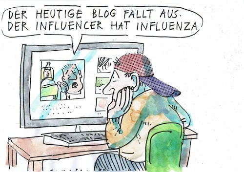 Cartoon: Influencer (medium) by Jan Tomaschoff tagged internet,internet