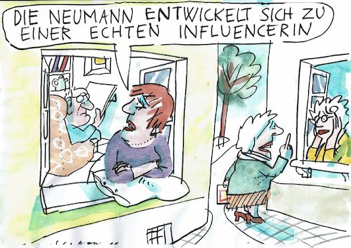 Cartoon: Influencerin (medium) by Jan Tomaschoff tagged kommunikation,medien,kommunikation,medien