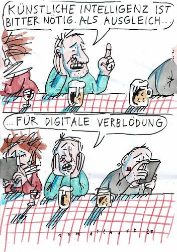 Cartoon: Intelligenz (medium) by Jan Tomaschoff tagged künstliche,intelligenz,künstliche,intelligenz