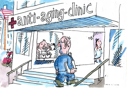 Cartoon: Jungbrunnen (medium) by Jan Tomaschoff tagged antiaging,antiaging