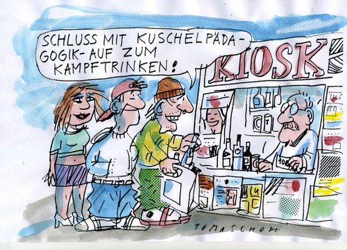 Cartoon: Kampftrinken (medium) by Jan Tomaschoff tagged alkohol,trinken,jugend,komasaufen,alkohol,trinken,jugend,komasaufen