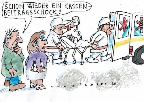 Cartoon: Kassen beitrag (medium) by Jan Tomaschoff tagged gesundheit,krankenkasse,geld,beitrag,gesundheit,krankenkasse,geld,beitrag