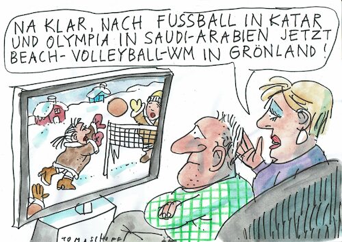 Cartoon: Katar (medium) by Jan Tomaschoff tagged fussball,wm,katar,olympia,fussball,wm,katar,olympia