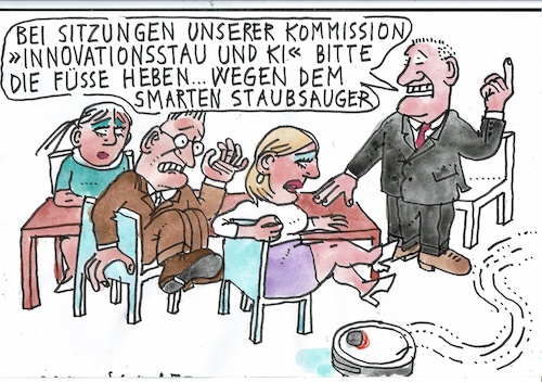 Cartoon: KI (medium) by Jan Tomaschoff tagged kommissionen,innovation,ki,staubsauger,kommissionen,innovation,ki,staubsauger