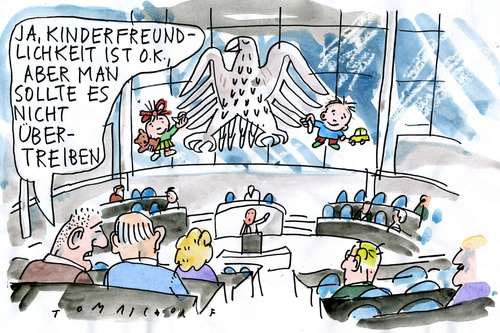 Cartoon: Kinderfreundlichkeit (medium) by Jan Tomaschoff tagged kinder,alte,generationen