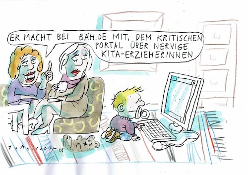 Cartoon: Kita (medium) by Jan Tomaschoff tagged internet,pädagogik,kita,internet,pädagogik,kita