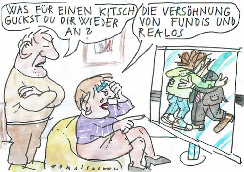 Cartoon: Kitsch (medium) by Jan Tomaschoff tagged grüne,parteien,programme,grüne,parteien,programme