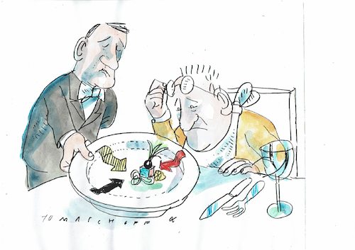Cartoon: Klein aber fein (medium) by Jan Tomaschoff tagged gastronomie,feinschmecker,gastronomie,feinschmecker