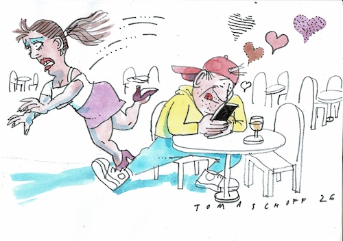 Cartoon: Kommunikation (medium) by Jan Tomaschoff tagged medien,kontakt,partnersuche,medien,kontakt,partnersuche