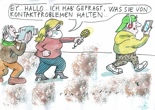 Cartoon: Kontakt (medium) by Jan Tomaschoff tagged corona,kontakte,handy,nerd,corona,kontakte,handy,nerd