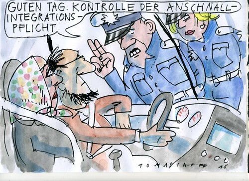 Cartoon: Kontrolle (medium) by Jan Tomaschoff tagged integration,integration