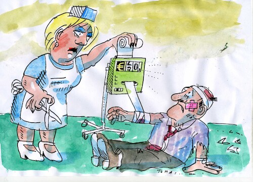 Cartoon: Kosten (medium) by Jan Tomaschoff tagged gesundheit,geld,hilfe,kosten,gesundheit,geld,hilfe,kosten