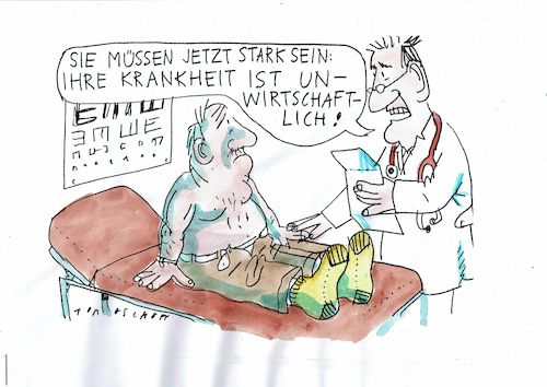 Cartoon: Krankheit (medium) by Jan Tomaschoff tagged gesundheit,geld,gesundheit,geld