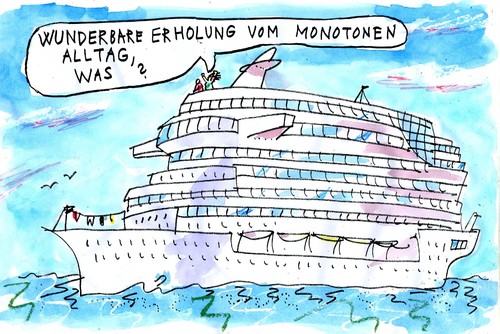 Cartoon: Kreuzfahrt (medium) by Jan Tomaschoff tagged abwechslung,kreuzfahrt,urlaub,urlaub,kreuzfahrt,abwechslung
