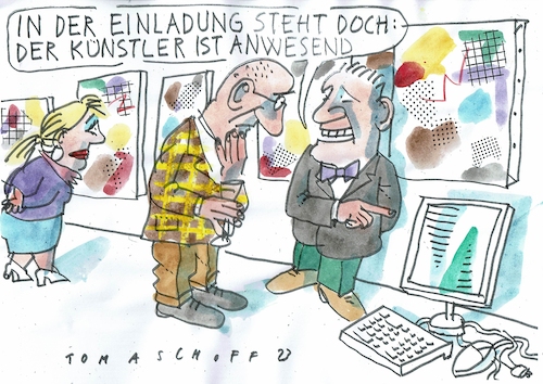 Cartoon: Künsztler (medium) by Jan Tomaschoff tagged kunst,computer,kreativität,ki,kunst,computer,kreativität,ki