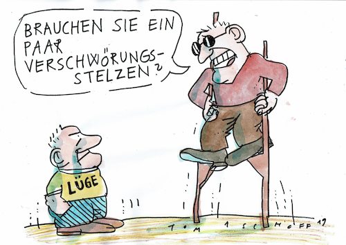 Cartoon: kurze Beine (medium) by Jan Tomaschoff tagged lügen,fake,news,verschwörungstheorien,lügen,fake,news,verschwörungstheorien