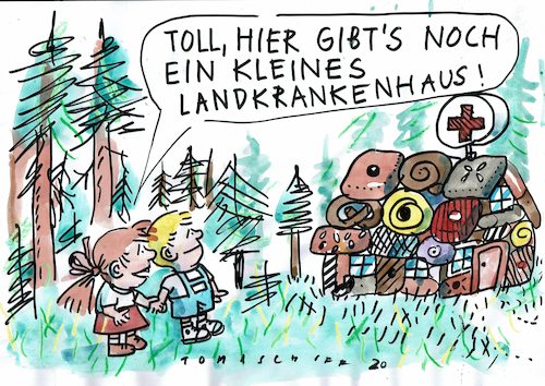 Cartoon: Landkrankenhaus (medium) by Jan Tomaschoff tagged gesundheit,kliniken,gesundheit,kliniken