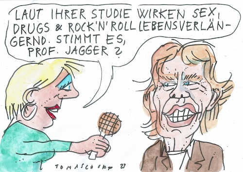 Cartoon: Lebensverlängerung (medium) by Jan Tomaschoff tagged rolling,stones,alter,rock,and,roll,rolling,stones,alter,rock,and,roll