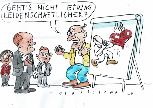 Cartoon: Leidenschaft (medium) by Jan Tomaschoff tagged scholz,wahlen,spd,scholz,wahlen,spd