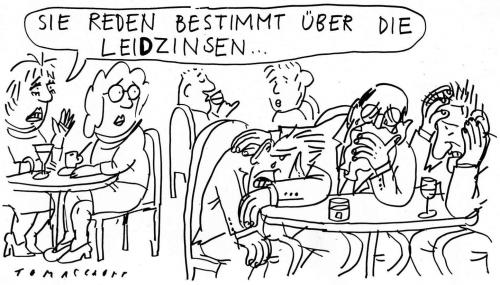 Cartoon: Leidzinsen (medium) by Jan Tomaschoff tagged zinsen,leitzinsen,