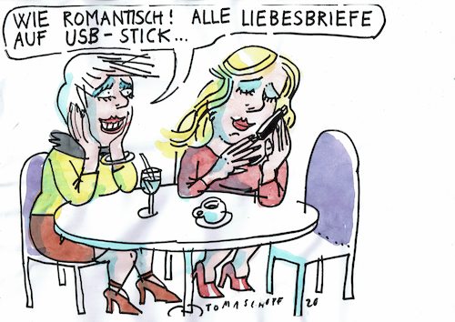 Cartoon: Liebesbriefe (medium) by Jan Tomaschoff tagged liebe,beziehung,technik,liebe,beziehung,technik
