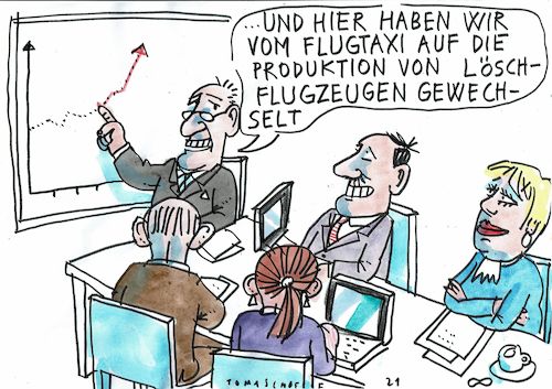 Cartoon: Löschflugzeuge (medium) by Jan Tomaschoff tagged klima,waldbrand,löschflugzeug,klima,waldbrand,löschflugzeug