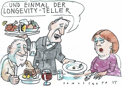 Cartoon: Longevity (medium) by Jan Tomaschoff tagged diät,fasten,lebensspanne,gesundheit,diät,fasten,lebensspanne,gesundheit