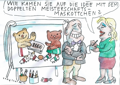 Cartoon: Maskottchen (medium) by Jan Tomaschoff tagged fußball,geld,korruption,fußball,geld,korruption