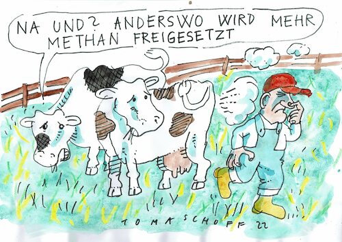 Cartoon: Methan (medium) by Jan Tomaschoff tagged gas,methan,pipelines,gas,methan,pipelines