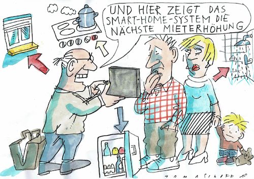 Cartoon: Miete (medium) by Jan Tomaschoff tagged smart,home,wohnen,smart,home,wohnen