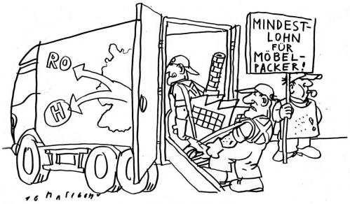 Cartoon: Mindestlöhne (medium) by Jan Tomaschoff tagged mindestlöhne,