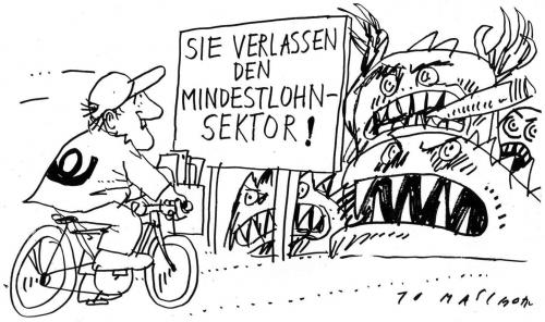 Cartoon: Mindestlohn (medium) by Jan Tomaschoff tagged mindestlohn,