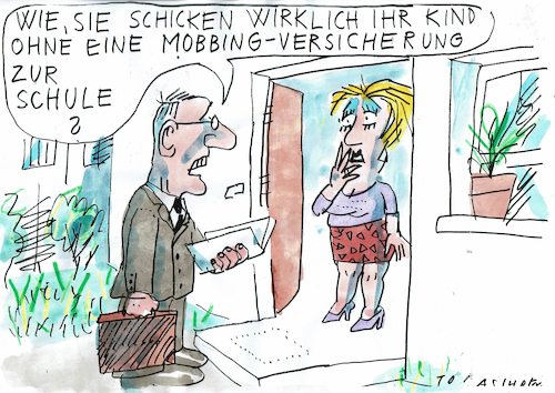 Cartoon: Mobbing (medium) by Jan Tomaschoff tagged schule,kinder,mobbing,schule,kinder,mobbing