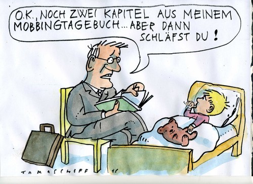 Cartoon: Mobbingtagebuch (medium) by Jan Tomaschoff tagged mobbing,arbeitswelt,mobbing,arbeitswelt