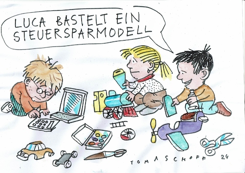 Cartoon: Modell (medium) by Jan Tomaschoff tagged haushalt,steuern,schulden,haushalt,steuern,schulden