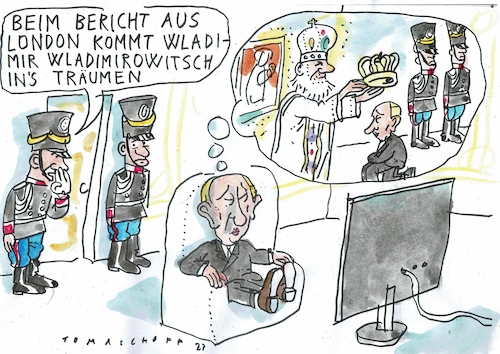 Cartoon: Monarch (medium) by Jan Tomaschoff tagged putin,autokratie,monarchie,putin,autokratie,monarchie