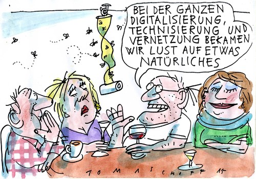 Cartoon: Natur (medium) by Jan Tomaschoff tagged techniküberdruss,natur,techniküberdruss,natur