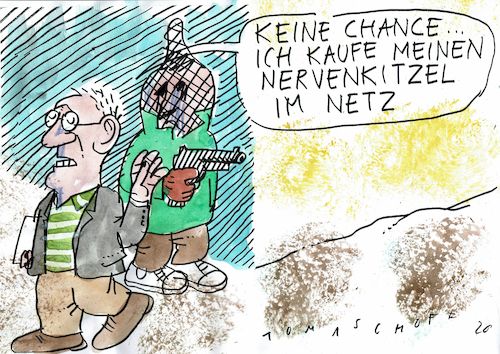 Cartoon: Nervenkitzel (medium) by Jan Tomaschoff tagged krimi,verbechen,spannung,medien,krimi,verbechen,spannung,medien