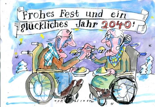 Cartoon: Neujahr (medium) by Jan Tomaschoff tagged neujahr,zukunft,demografie,neujahr,zukunft,demografie