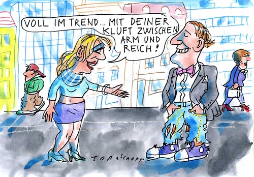 Cartoon: no (medium) by Jan Tomaschoff tagged rich,poor,rich,poor