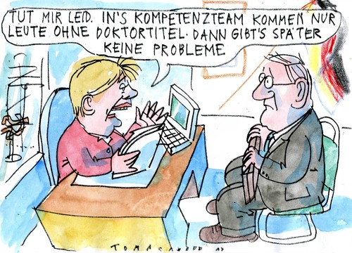 Cartoon: no (medium) by Jan Tomaschoff tagged doktortitel,doktortitel