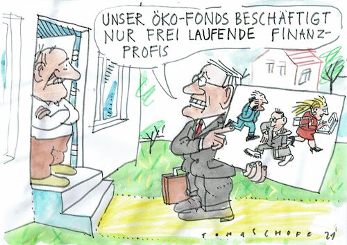Cartoon: Ökofonds (medium) by Jan Tomaschoff tagged umwelt,geldanlafe,fonds,umwelt,geldanlafe,fonds
