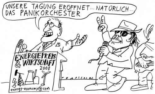 Cartoon: Panik (medium) by Jan Tomaschoff tagged benzin,benzinpreise,ölpreise,energiekrise,inflation,udo,lindenberg,panikorchester