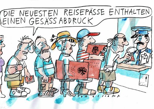 Cartoon: Pass (medium) by Jan Tomaschoff tagged reisen,pass,identität,reisen,pass,identität